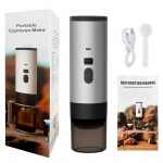 Ne&scaron;iojamas elektrinis kavos aparatas 3-in-1 kapsulinis kavos malūnėlis kelioninis kavos aparatas su belaidžiu &scaron;ildymu automobiliui ir namams kempingui pilka spalva