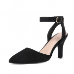 FOREADA Moteri&scaron;ki bateliai su dirželiu aplink kulk&scaron;nį Smailus priekis Ploni auk&scaron;ti kulniukai Sagtis Pir&scaron;tinės tipo bateliai Moteri&scaron;ki madingi batai Pavasaris Ruduo Mėlyni Juodi 43 36 juoda