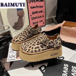 Madingi moteri&scaron;ki platforminiai batai su leopardo ra&scaron;tu, zom&scaron;iniai loaferiai, rudens moteri&scaron;ki kasdieniai sportbačiai, 2024 m. tendencija, prekės ženklas, vaik&scaron;čiojimui, biuro kulniukai, Zapatos Mujer 35 leopardas