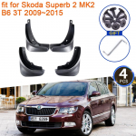 4x skirta Skoda Superb 2 MK2 B6 3T 2009 2010 2011 2012 2013 2014 2015 Purvasargiai Purvasaugiai Purslai priekinio galinio rato sparnas 2009-2015 juoda