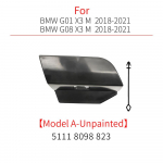 BMW G01 G02 M Sport Automobilio Priekinio Buferio Vilkimo Kablio Dangtelis Priedas Juodas BMW X3 M X4 M Serijai 2018-2024 51118064606 Model A Unpainted
