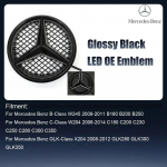 Automobilio lipdukas AMG Benz chromo sidabro ir blizgios juodos spalvos priekinės grotelės veidrodžio emblema 3D stiliaus žvaigždės ženklelis Tinka Mercedes Benz W24