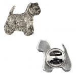 Vakarų &Scaron;kotijos baltasis terjeras, Vestis, Vestis - Sidabruota &scaron;uns sagė, eleganti&scaron;kas segtukas, &scaron;varko atlapo puo&scaron;mena i&scaron; Art-Dog prekės ženklo sidabras