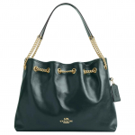 Rankinė ant peties Coach Evelyn 34 su daugiafunkcionaliomis ki&scaron;enėmis, odinė, didelė, moteri&scaron;ka, tamsiai mėlynai žalia CCZ79-IMCEH Basic Set (Bag+Dust Bag)