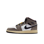 Air Jordan 1 Mid SE GS White Cave Stone Dark Sulfur Oil Grey HQ2014-100 36 black