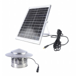 Saulės energijos stogo ventiliatorius 110 mm ortakiu su 15 W saulės kolektoriumi &scaron;iltnamiui, virtuvei, vonios kambariui, energiją taupantis, mažai triuk&scaron;mingas 1