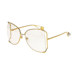 Gucci &Scaron;oninio Veidrodžio Kojelės Netaisyklingos Formos Akiniai Nuo Saulės Moteri&scaron;ki Akiniai Nuo Saulės Auksiniai GG0252S-001 Dust Bag+Eyeglass Case (Random Color),F,Gold