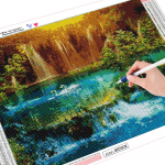 5D &bdquo;pasidaryk pats&ldquo; deimantinis pie&scaron;imas kryžminio dygsnio kra&scaron;tovaizdžio mi&scaron;ko biblioteka viso kvadrato grąžtas Deimantinis namų dekoras 20*30 cm