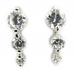 Les Tr&eacute;sors De Lily [B9561] - Boucles Argent 'Lumi&egrave;re' Blanc balta