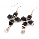 Les Tr&eacute;sors De Lily [C4835] - Boucles 'Princesa' Noir Blanc
