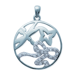 Les Tr&eacute;sors De Lily [I9079] - Pendentif Argent 'D&eacute;esse' blanc argent&eacute; (rhodi&eacute;) - 23 mm