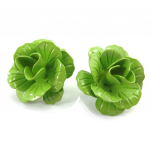 Les Tr&eacute;sors De Lily [K0618] - Dormeuses cr&eacute;ateur 'Rosa Romantica' vert - 27 mm žalia