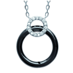 Les Tr&eacute;sors De Lily [L4612] - Collier Argent 'Sissi' noir c&eacute;ramique argent (rhodi&eacute;) - 20x15 mm