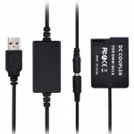 Andoer DMW-DCC8 USB maitinimo komplektas Nuolatinės srovės movos tu&scaron;čioji baterija DMW-BLC12 baterijos pakeitimas USB juoda