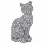 Les Tr&eacute;sors De Lily [A3307] - Figurine r&eacute;sine 'Chats' gris argent&eacute; strass - 19x10x8 cm