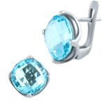 Sidabriniai auskarai su natūraliu topazu 13.178ct (0461519) &scaron;viesiai dangaus mėlyna spalva