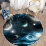 3D apvalūs kilimai svetainei Galaxy Space Grindų kilimėlio ploto kilimėliai vaikų kambariui Dekoratyviniai kilimai Virtuvės miegamojo kilimėliai 150cm x 150cm