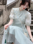 Vasaros moterų madinga senovinė i&scaron;leistuvių midi suknelė Eleganti&scaron;ka linija Vestdios Moteri&scaron;ka vakarėlio suknelė Kinų stiliaus OL Cheongsam