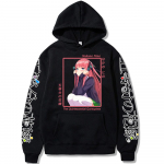 Japonijos anime Esminės penketukės džemperiai Nino Nakano unisex džemperiai su spauda moteri&scaron;ki gatvės drabužiai kasdienis Harajuku džemperis XS juoda