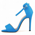 Moteri&scaron;kos basutės 11cm Sexy Open Toe Matiniai dirželiai kulk&scaron;nies auk&scaron;takulniai Vasarinė suknelė Pumps Batai batai 41 mėlyna