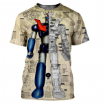 &bdquo;Mazinger Z&ldquo; vyri&scaron;ki mar&scaron;kinėliai Nauji madingi 3D spausdinti mar&scaron;kinėliai trumpomis rankovėmis Harajuku stiliaus mar&scaron;kinėliai &bdquo;Streetwear&ldquo; moteri&scaron;ki vasariniai vir&scaron;utiniai drabužiai 6XL