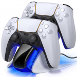 BEBONCOOL Dviejų valdiklių įkroviklis, skirtas PS5 įkrovimo doko stočiai, skirta Playstation 5 Dualsense valdikliams su USB C laidu, skirta PS5