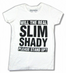 Eminem Real Slim Shady Stand Up Juniors balti Mercch unisex mar&scaron;kinėliai S