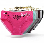 Didelio dydžio kelnaitės moterims, medvilniniai apatiniai apatiniai, puo&scaron;ti gėlėmis, moteri&scaron;kos kelnaitės, apatinis trikotažas, 6 vnt. 2XL