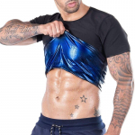 Naujausias patobulinimas Vyri&scaron;ki prakaituoti pirties mar&scaron;kinėliai lieknėjimo mank&scaron;tai svorio metimo liemenė trumpomis rankovėmis &scaron;ilumą sugerianti figūrą sugerianti apranga Sauna drabužiai XXXXL juoda