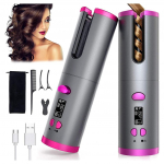 Belaidis automatinis plaukų suktukas Belaidis garbanojimo geležis USB įkraunamas LCD ekranas Keraminis garbanotų garbanojimo lazdelės formavimo įrankiai pilka