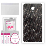 apgo Protective Skin Sticker for the back compatible with Meizu M6s, Wrap Film, Foil, Vinyl - Pattern Carbon Black Pixel