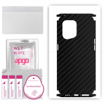 apgo Protective Skin Sticker for the back+sides compatible with Oppo Find X5, Full Wrap Film, Foil, Vinyl - Pattern Carbon Black