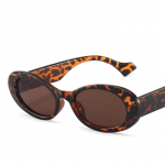 Charm Retro Blain ovalaus rėmo moteri&scaron;ki metaliniai vyriai akiniai nuo saulės akiniai ry&scaron;kiai juodi Leopard tea lens