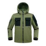 Vyri&scaron;kas pavasario ir rudens Slim-fit Soft Shell Tactical Dviračių trumpa striukė Fleece Stretch Striukė lauko danga Atsparus vandeniui ir įbrėžimams pilka XXL juoda