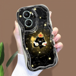 For Honor 90 Lite P30 Pro Infinix Hot 30 40 40i 40 Pro Smart 8 Pro Vivo V29e V30e Black Animals kreminės tekstūros mink&scaron;tas silikoninis dangtelis telefono dėklas Tecno Camon 30 5G juoda
