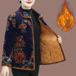 Moteri&scaron;ka rudens ir žiemos &scaron;ilta striukė Retro atvartu trumpa &scaron;ilta striukė marginta pamu&scaron;alu pamink&scaron;tinta striuke 4XL