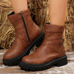 Moteri&scaron;ki kovos batai Stambūs platforminiai batai su pado kulk&scaron;nies batai neslystantys trumpi batai moteri&scaron;ki rudeniniai žieminiai apvalūs &bdquo;Chelsea&ldquo; bateliai su &scaron;oniniu užtrauktuku