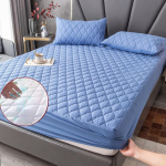 &Scaron;ukuoto audinio dygsniuotas čiužinio užvalkalas, vandeniui atsparus čiužinio užvalkalas, apsaugantis nuo erkių 2PC Pillowcase mėlyna
