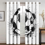 2 paneliai grafiti futbolo sporto nemokamas pristatymas langų užuolaidos svetainei, vaikų miegamajam, voniai, virtuvei, namų dekoras W60H60(CM)x2pcs&HOOK