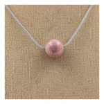 Pierres et Min&eacute;raux. Collier 1 perle Rhodonite 8 mm Chaine en acier inoxydable.