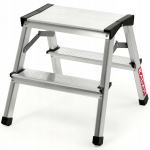 KADAX Sulankstomos namų aliuminio kopėčios 2-3 pakopų pakyla 125kg Lenkijos produktas 2 steps