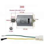Elektrinio automobilio variklis 10 dantų 6 V / 12 V 24 V RS550 RS390 RS380 380 12V 5600RPM