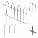 KADAX Metalinė sodo tvorelė Palisada Kra&scaron;tinė tvora Suvirinta 100cm auk&scaron;čio Pattern 3