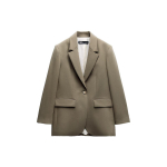 Zara Vienspalvis universalus laisvalaikio paprastas &scaron;varkas Moteri&scaron;ka vir&scaron;utinė apranga Chaki 08381683505-33 XS