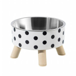 Paauk&scaron;tintas kačių tiekimo dubuo nuo užspringimo, pakeltas kačių maisto vandens dubuo su stovu naminių gyvūnėlių &scaron;ėrimo gėrimais stainless steel