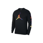 Air Jordan laisvalaikio megztinis apvaliu kaklu, krep&scaron;inio džemperis vyrams, vir&scaron;ūnės, juodas, CQ7593-010 M