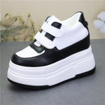 Madingi 12CM natūralios odos batai Pavasariniai platforminiai plei&scaron;tai Loafer Madingi stambūs sportbačiai Vulkanizuoti moteri&scaron;ki mokasinai Rudeniniai plok&scaron;čiapadžiai batai 34 juoda