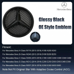 Skirta Mercedes Benz W176 W246 W205 W212 W207 W217 W251 W166 Sidabrinis ir Juodas Emblema Priekinės Grotelės Ap&scaron;viestas Logotipas Žvaigždės Ženklelis
