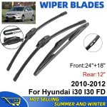 3 VNT. Hyundai i30 I30 FD 2010-2012 m. 24 + 18 + 12 Priekiniai Galiniai Valytuvų &Scaron;luotelės Priekinio Stiklo Stiklo Pjovimo Įrankio Priedai juoda