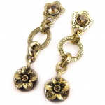 Les Tr&eacute;sors De Lily [C5254] - Boucles Cr&eacute;ateur 'Belle des Champs' Marron Dor&eacute;